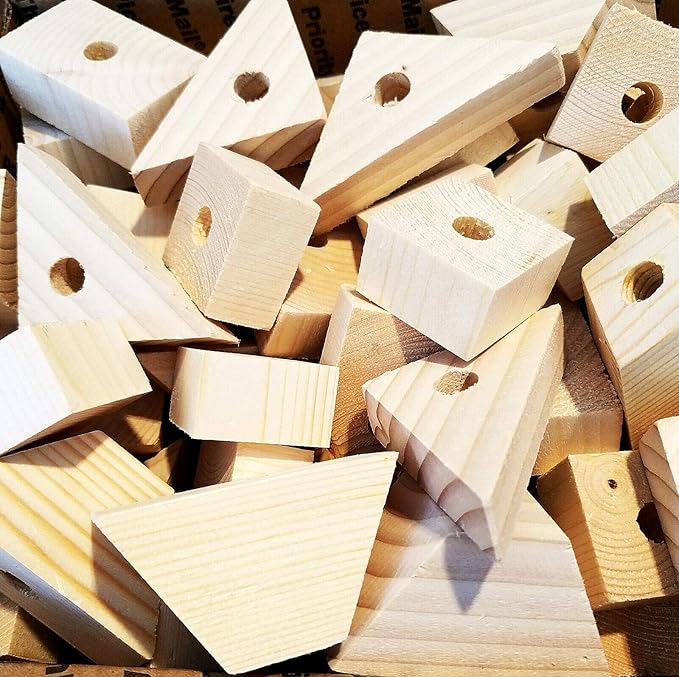 Wood Wooden Blocks 160 All Natural for DIY Cage Toy Macaw Cockatoo African Grey