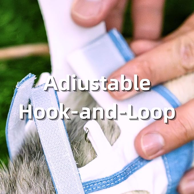 SMOLKITH Rabbit Clothes - Bunny Adjustable Blue and White Vest with Leash, Small Animal Apparel for Walking - Fits Guinea Pigs, Chinchillas, Meerkats, Prairie Dogs, Pet Rats and More