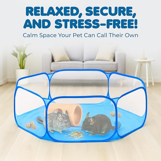 CoCoo Small Animal Portable Playpen for Indoor, Outdoor Fun, Give Your Furry Friend 360° Adventureland, Water-Resist Floor Saves Carpets, Folds Flat for Easy Storage, Ideal for Exercise, Training