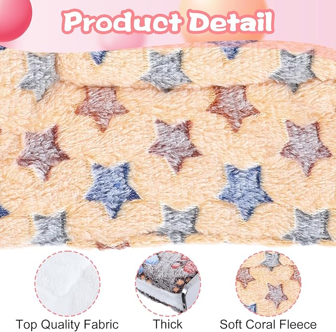 10 Pcs Guinea Pig Mats for Cage Washable, 13 x 10.6 Inch Guinea Pig Fleece Cage Liners, Soft Pet Bedding Pads for Small Animals Like Bunny Hamster Hedgehogs Indoor Use (5 Colors)