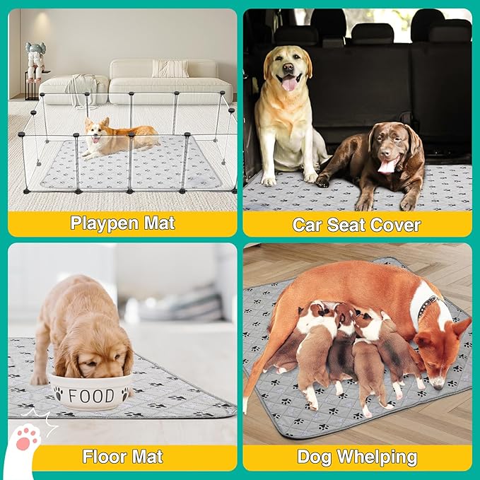 FURWEY 5 Pack Large 36"X41"Washable Pee Pads for Dogs Super Absorbent Dog Training Pads Non-Slip Waterproof Pet Training Pads Mats Whelping Pads for Dogs Cats Puppy