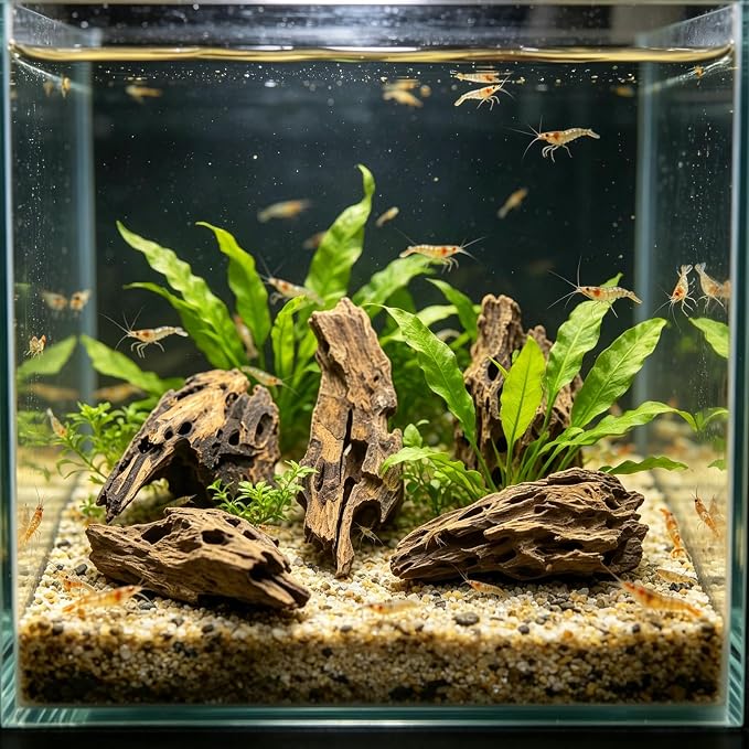 10 PCS Natural Honeycomb Wood 2-4", Porous Aquarium Driftwood | Cholla Wood Shrimp Shelter Breeding Cave, Shrimp Dragon Wood for Fish Tank, Aquascaping, Reptile, Terrarium Decor