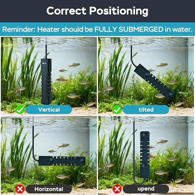 AquaMiracle Aquarium Heater, 300W Submersible Fish Tank Heater with LED Digital Display, Overheat Protection & Auto Power-Off When Out of Water, for Freshwater and Saltwater Fish Tanks (40-75 Gal)