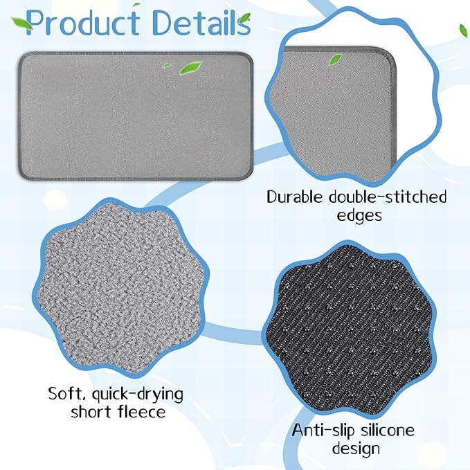 EupHHonycs 4 Pack Guinea Pig Cage Liners 16''X30'' Washable Guinea Pig Pee Pads Waterproof Reusable & Anti Slip Fleece Bedding Pads for Small Animals Bunny Rabbit Hamster, Gray