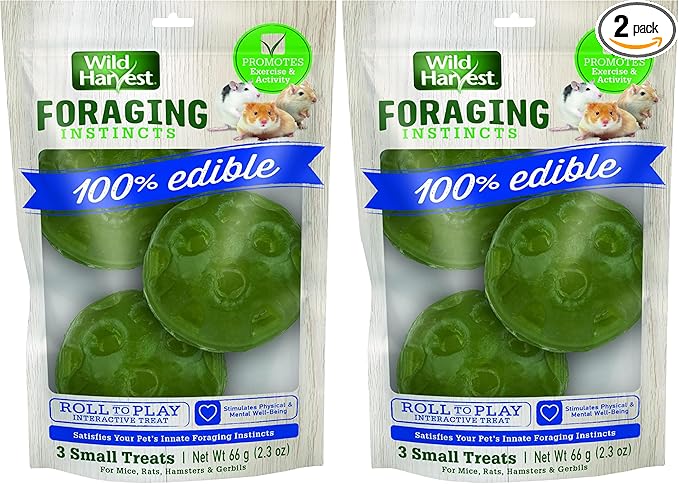 Wild Harvest® Foraging Instincts Roll n’ Play Interactive Treat, 3 Count, for Pet Mice, Rats, Hamsters and Gerbils, 2.30 Ounce (Pack of 2)