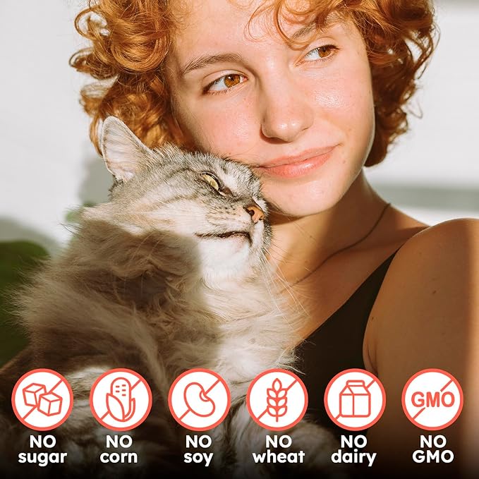 Cat Hairball Remedy Treats - 200 Chews - Cat Hair Ball - Supports Digestion, Skin & Coat Health - Hairball Control for Kitty - Helps to Prevent Furball - Salmon Flavor