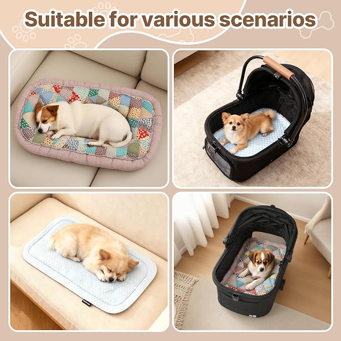 Beberoad Reversible Pet Stroller Mat - Double-Sided Cooling and Warming Mat, Washable Mat, Suitable for Cats and Medium-Sized Dogs, Use in All Seasons