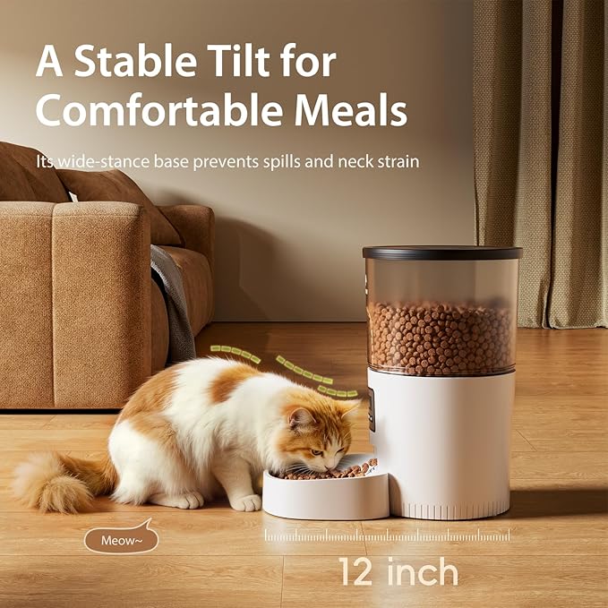 IMIPAW Automatic Cat Feeders, 3L Timed Cat Dry Food Dispenser with Desiccant Bags, Dual Power Supply, Programmable Portion Size, 6 Meals, 20 Portions Per Day, Auto Pet Feeder for Cats and Small Dogs