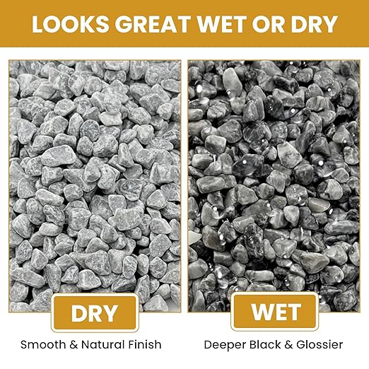 1/8 Inch Aquarium Gravel, Small Pebbles for Fish Tank & Indoor Plants, Natural Mini River Rocks for Succulent Soil Mix, Drainage, Terrarium & Vase Filler - Gray, 12 lb