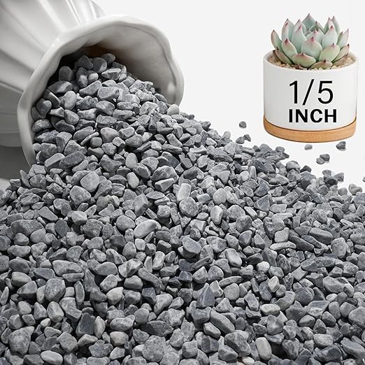 NUPICK 12 lbs Pebbles for Indoor Plants, 1/5 Inch Pea Gravel for Fish Tank, Decorative Rocks for Succulent, Natural River Stones for Vases, Cactus, Landscaping, Bird Bath, Aquarium, Grey