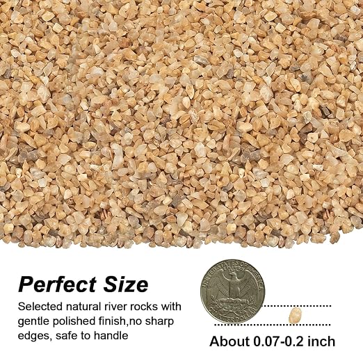 Beige River Rocks, Landscaping Pebbles, Succulent & Cactus Gravel | Decorative Ornamental Stones, Gravel Filler For Flower Bed, Fish Tank, Vases, Plants, Home And Garden Decoration