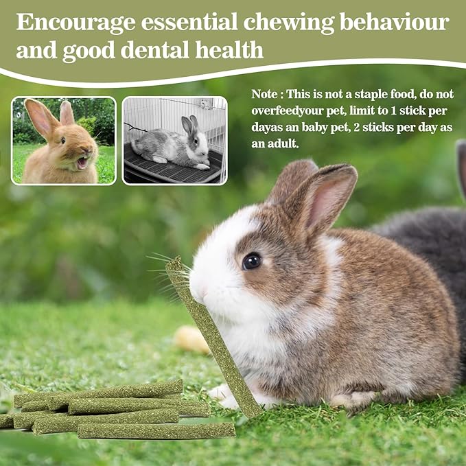 Sukh 300g Rabbit Toys - Natural Timothy Hay Sticks, Apple Stick and Sweet Bamboo Sticks Rabbit Treats Teeth Grinding Bunny Toys Sets for Rabbits, Squirrels, Guinea Pigs, Chinchilla