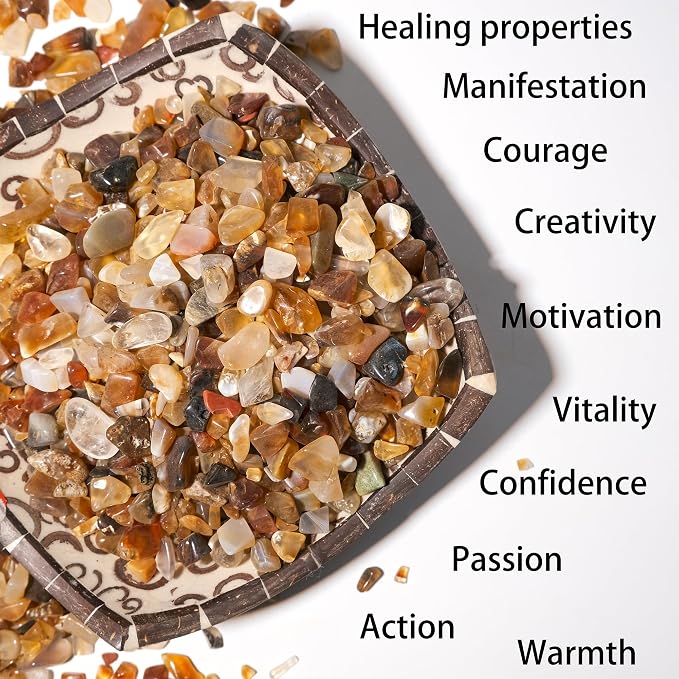 Carnelian Crystal Chips Bulk 2lbs, 2400+ Pieces, 5-8mm Natural Gemstones