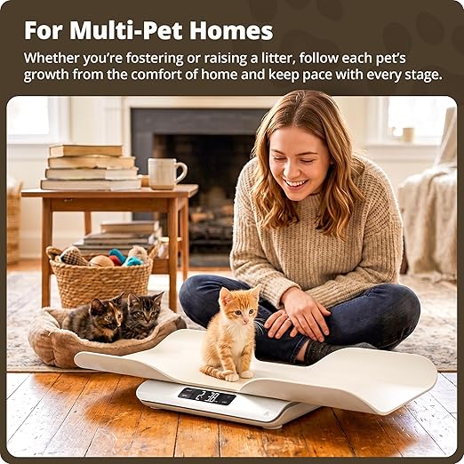 Greater Goods Digital Pet Scale for Cats & Dogs – Wiggle-Proof Technology, 0.1 lb Precision, 44 lb Capacity Scale for Kittens, Puppies & Small to Medium Animals