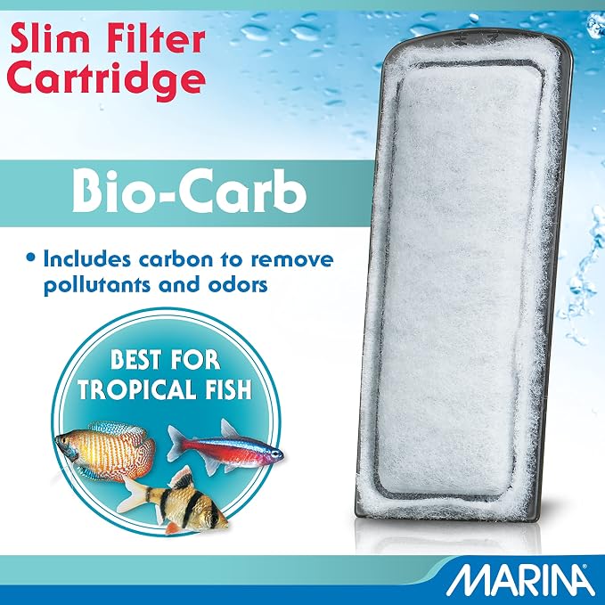 Marina Slim Filter Carbon Plus Ceramic Cartridge, (3 Pack) , 3 Cartridges each, White | 3 Cartridges Each