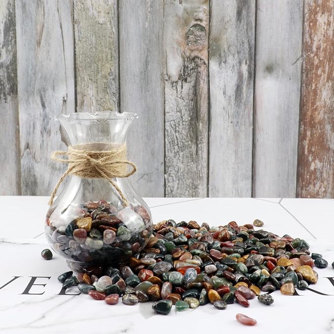 0.96LB Natural Pebbles Aquarium Decorative Crushed Stones Fish Tank Gravel Succulent Rocks Vase Filler Bulk Tumbled Polished Irregular Shaped