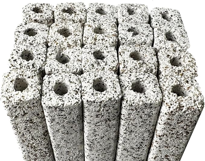 20 Pieces of Quartz Ceramic Bacteria House for Fish Tank and Pond to Feed Nitrifying Bacteria for Better Water Quality