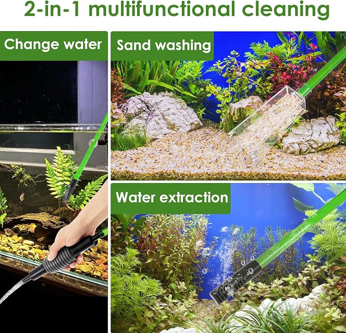 PVC Aquarium Water Changer Kit, Fish Tank Vacuum Cleaneraccurate Control Aquarium Siphon Gravel Cleaner, Efficient Drainage for Water Changing Sand Washing and Maintenance