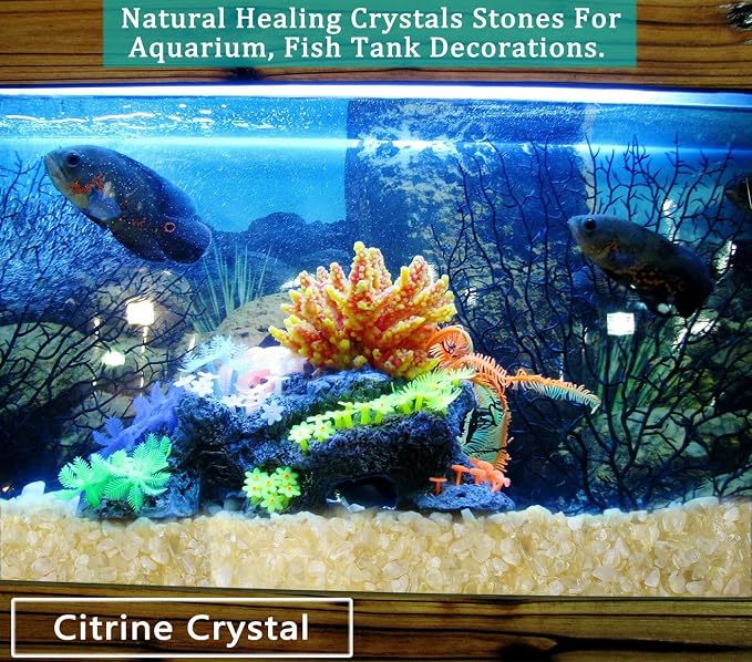 Natural Citrine Crystal Quartz Rocks Chips Vase Filler Rocks for Succulent Plant Small Fish Tank Aquarium Gravel Decorative Pebbles Stones(200 gram)