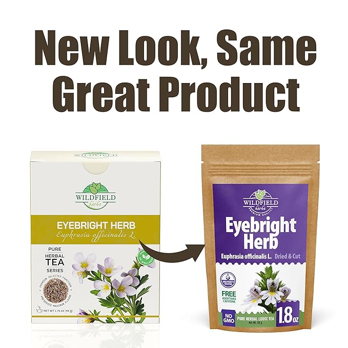 1.8 oz Eyebright Herb Tea Eyesight Tea (Euphrasia) -Tea Bags Eye Bright 50g