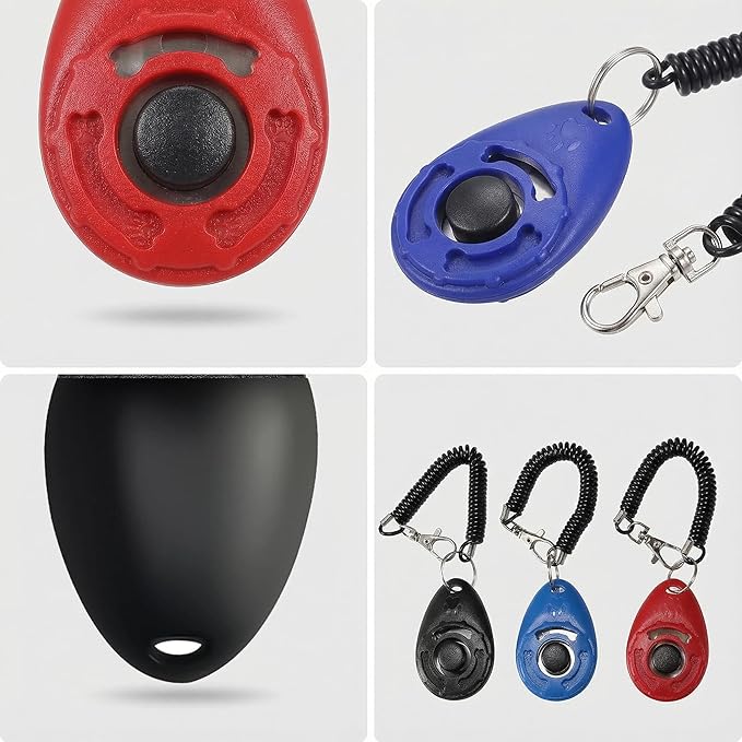 Dog Training Clicker with Wrist Strap Durable Lightweight Easy to Use, 9-Pack Pet Training Clickers for Cats Puppy Birds Horses. Perfect for Behavioral Training