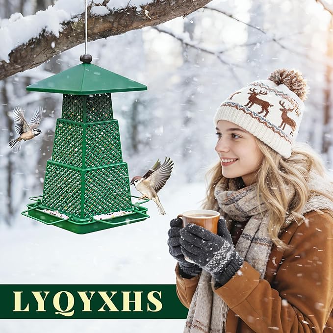 Bird Feeders for Outdoors Squirrel Proof - Collapsible Plastic Hanging Feeder, Easy to Fill for Garden Yard Patio, Ideal for Bird Lovers & Outdoor Enthusiasts