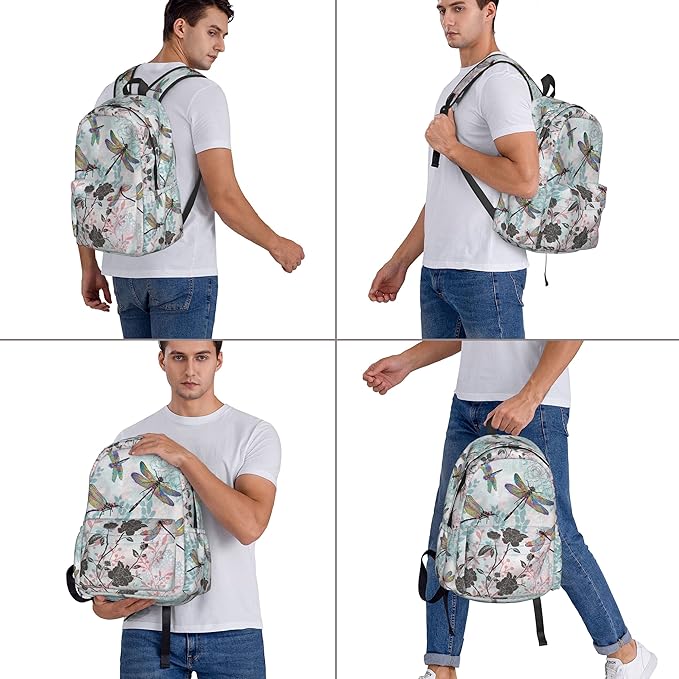 Dragonfly Backpack for Women 16.7 inch Travel Casual Laptop Backpack Lightweight Waterproof Durable Hiking Daypack