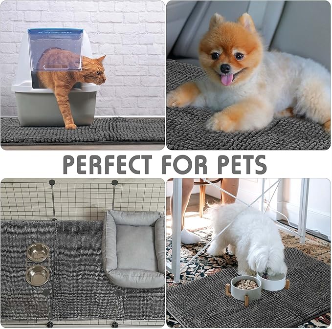 Amylove 4 Pcs Guinea Pig Cage Liner Washable Fleece Pee Pads Pet Dog Cat Bedding Training Mat for Small Animal Guinea Pig Puppy Bunny Hamster(16 x 24 Inch,Rectangular,Dark Gray)