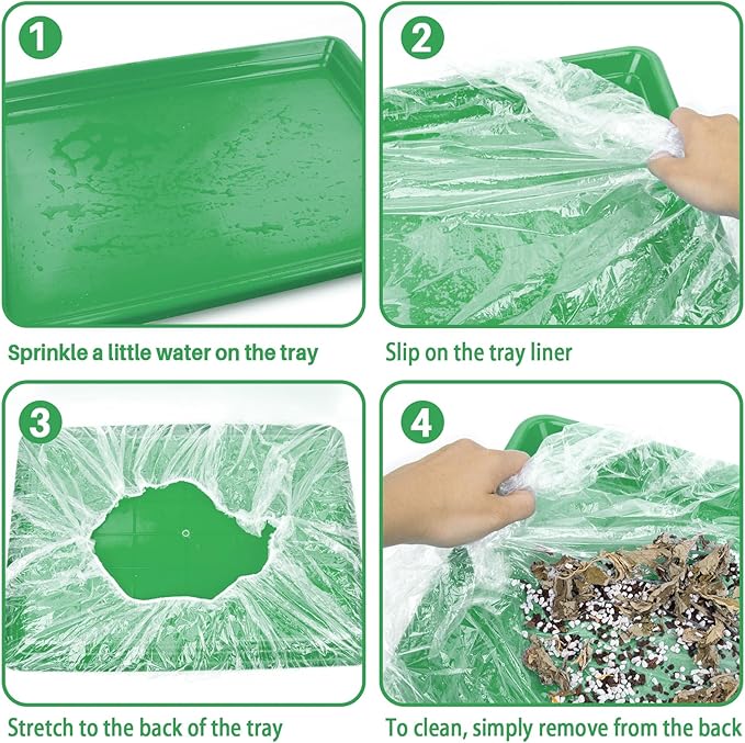 RAINFLOW Disposable Bird Cage Liner - 40PCS Elastic Plastic Small Animal Cage Liners Waterproof Easy to Clean Leakproof for Portable Birdcage Litter Box Liners for Parakeet Hedgehog Hamster (14x9.8in)