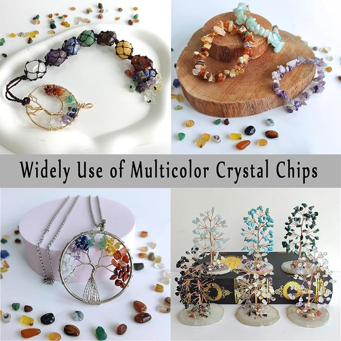 Natural Watermelon Crystal Chips Bulk 1 lb Small Tumbled Stones Crushed Crystal Pieces Decorative Stones for Vase Filler, Bottles, Crafts