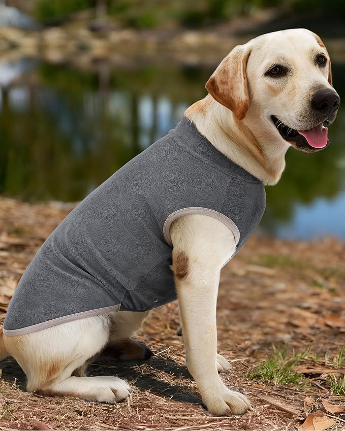 XPUDAC 4 Pack Fleece Dog Sweaters Vest Soft Lightweight Breathable Doggie Clothes for Small Medium Large Dogs Boy Winter Warm Pet Pullover Jacket Sweatshirt Puppy Coat, 511-2XL