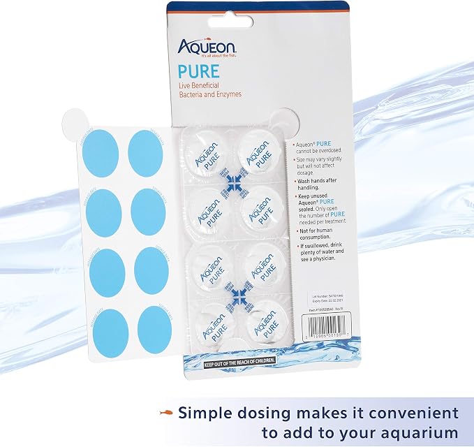 Aqueon Pure Bacteria Supplement - 8 Pack (30 Gallon) | Aquarium bacteria, beneficial bacteria for freshwater aquariums, easy-dose gel balls that cannot be overdosed