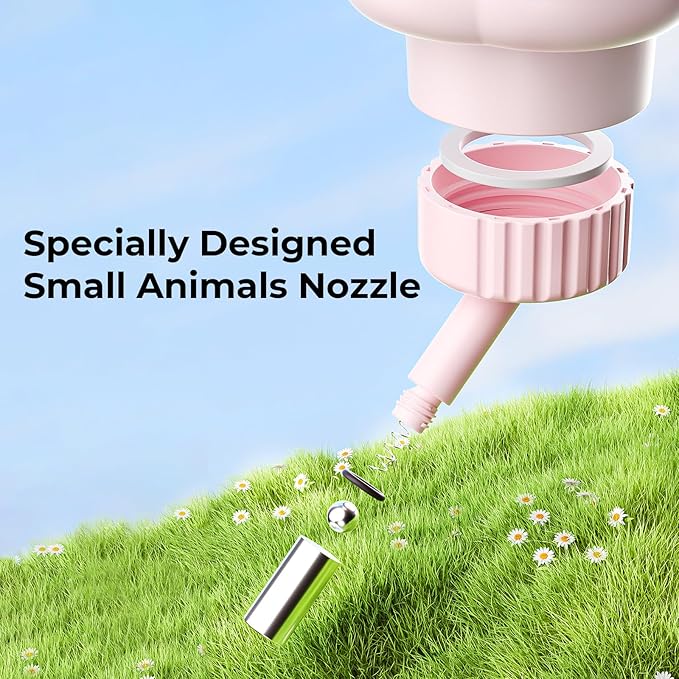 mini&moe Guinea Pig Water Bottle No Drip - 17oz Rabbit Water Dispenser for Cage Crate BPA Free for Syrian Dwarf Hamster Bunny Gerbils Chinchilla Ferret Squirrel Small Animal