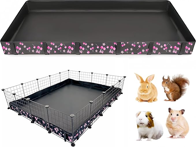 DZWLKJ Guinea Pig Cage Liner,Washable Tarp Bottom Base,Cherry Graphic,48"x60", Reusable for Rabbit, Chinchilla, Hedgehog, Ferret & Other Small Animals.