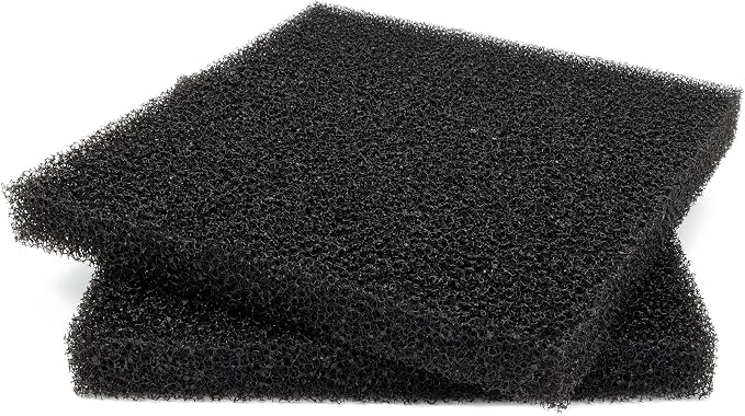 2-Pack 20 PPI Aquarium Filter Foam Sponge Pad 9x9x1 | Fish Tank Bio Sponge Coarse Sheet Filter Media Pad, Cut-to-Size Foam for Pet Filters