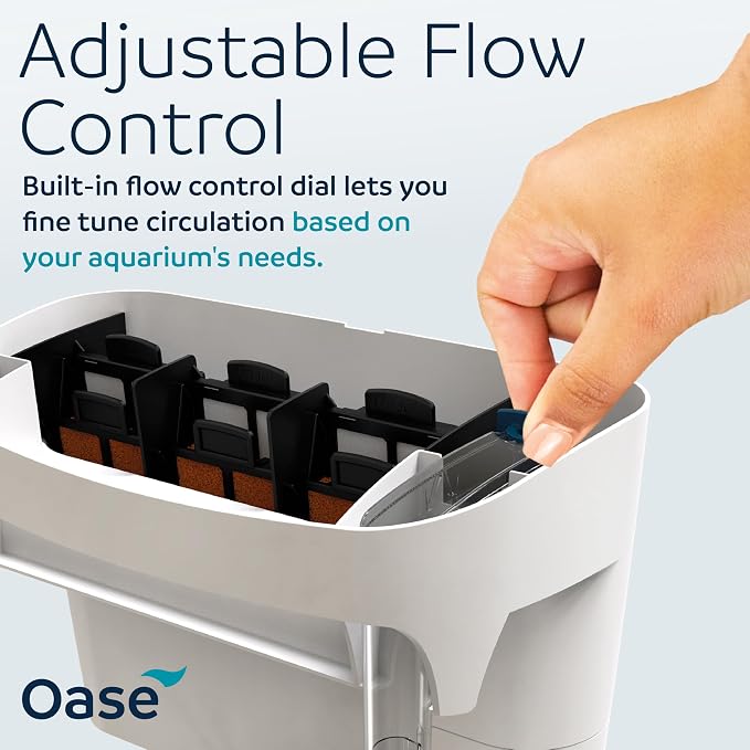 OASE BioStyle Thermo Power Filter with Built-in Heater for Aquariums up to 50 gallons, Multi-Stage Filtration, Easy Maintenance, Quiet Hang on Back Filter, White
