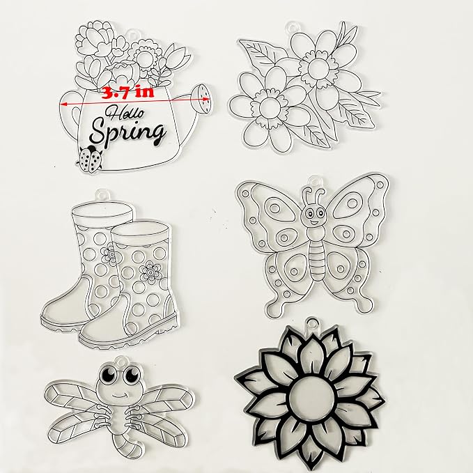 30 Set Spring Flower Butterfly Suncatcher Craft Kits, Spring Floral Crafts | Flower crafts for spring and summer, Easter parties, floral decor, butterfly themes, sunny windows, seasonal art projects