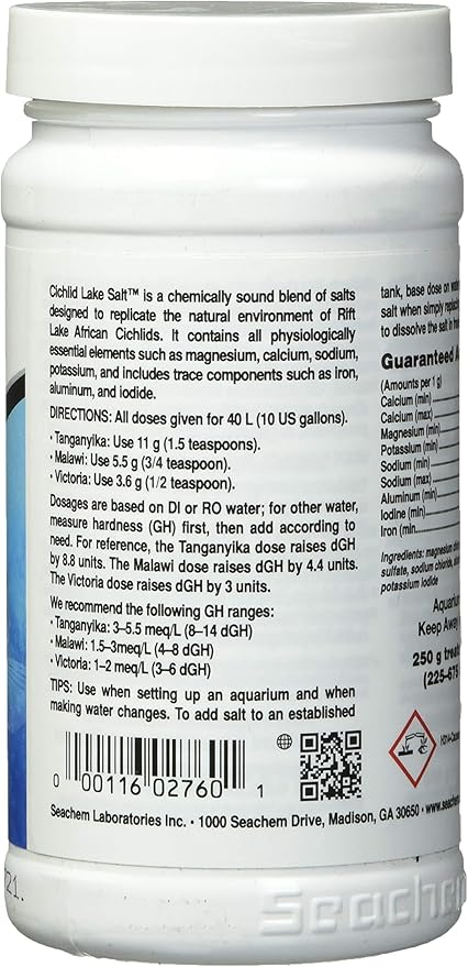Cichlid Lake Salt, 250 g / 8.8 oz