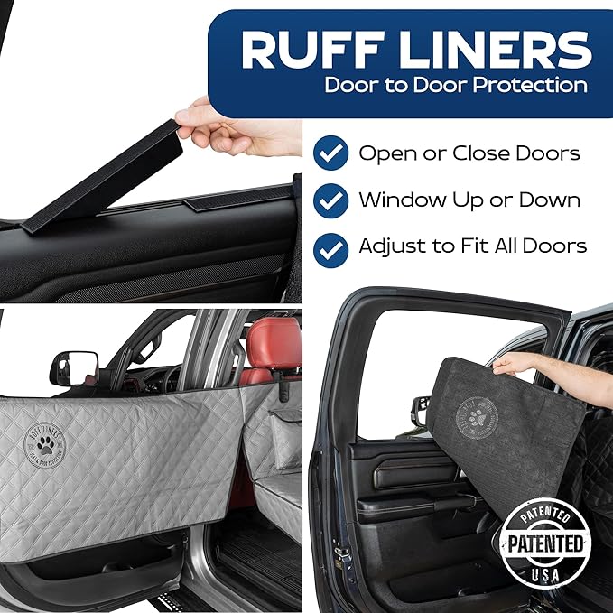 Ruff Liners XL Back Seat Extender for Dogs, Gray – As Seen on Shark Tank – Flat Bridge Platform for Full-Size Trucks, Stable Base, 400lb Support, Waterproof – Rigid Back Seat Cover for Dogs