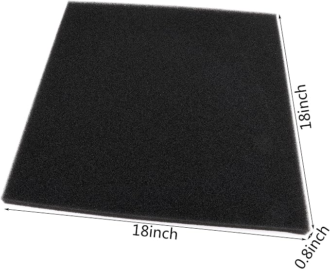 Aquarium Filter Bio Sponge Pad, Foam Sponges Filter Media, Cut fit it Filter Accessories for Fish Tanks and Ponds (18"x18"x0.8" (50PPI) 2 Pack)