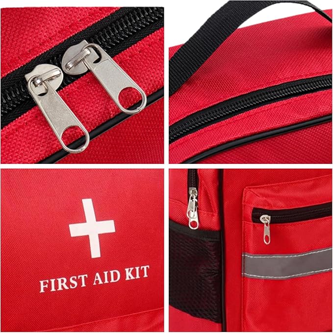 Pet First Aid Backpack Empty with Portable Bag for Pet First Aid Kits, Home Outdoor Travel Camping Emergency Supplies Storage (Red,White)