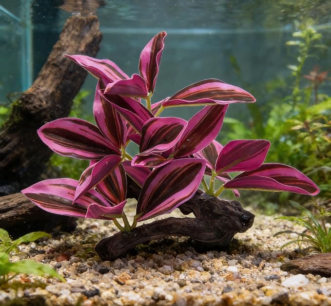 M2cbridge Fish Tank Plastic Soft Grass Artificial Betta Water Plants Purple | zero maintenance, soft without scratching, healthy underwater home