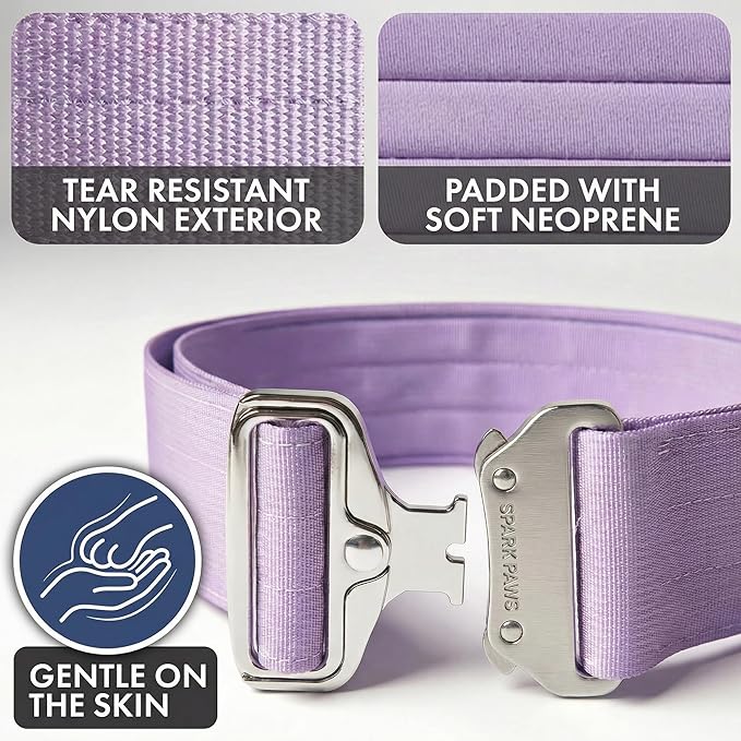 Spark Paws Tactical Dog Collar - Heavy Duty, Premium Quality, Thick and Durable for Large and Medium Dogs - Purple - S - 1.5"