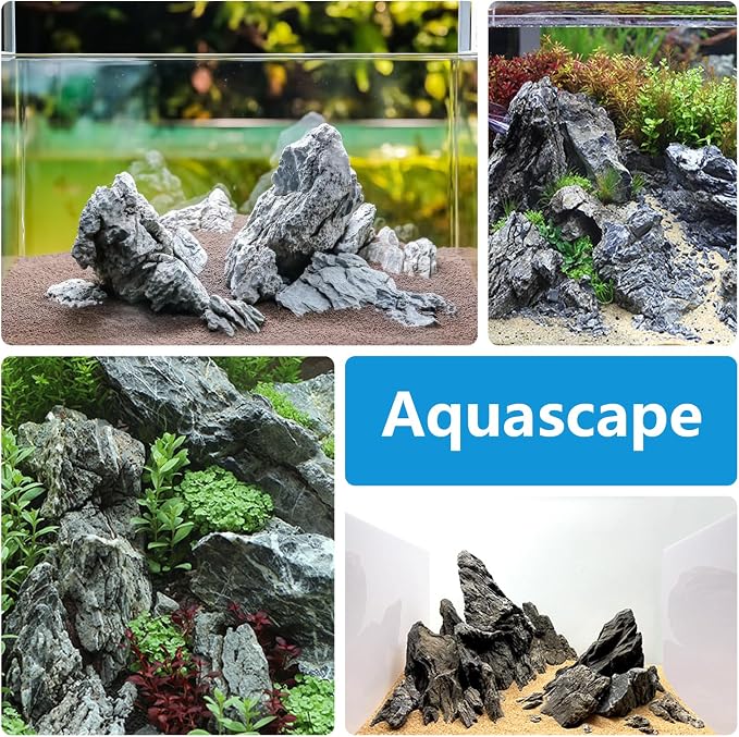 KINGRUI Natural Seiryu Rock Stone 11lb Dragon Stone for Aquarium Landscaping Models Fish Tank Decoration Reptile and Amphibian enclosures 3-6inch