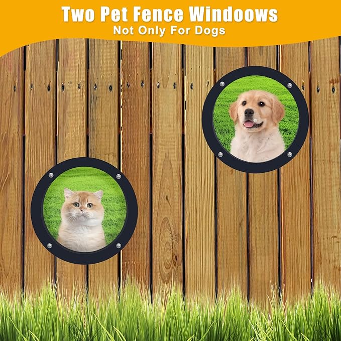 FMOACEN 2PCS Dog Fence Window Clear View Dome Pet Peek Window 12.4" Clear Pet Dome Playground Doggie Fence Window