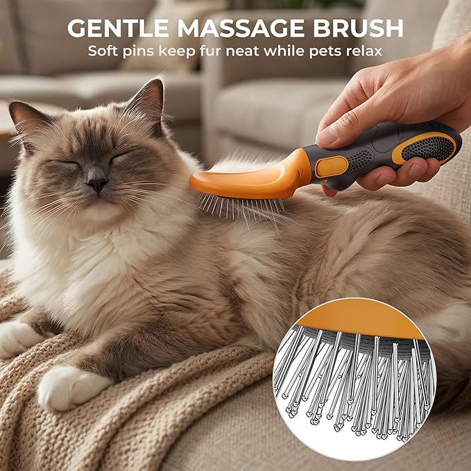 Professional Deshedding Dog Brush Grooming Kit- Dog Deshedding Brush, Slicker Brushes, Undercoat Rake, Bristle Brush, Hair Removal Tool 6 Set for Dogs Cats All Hair Types, Reduce Shedding 90%