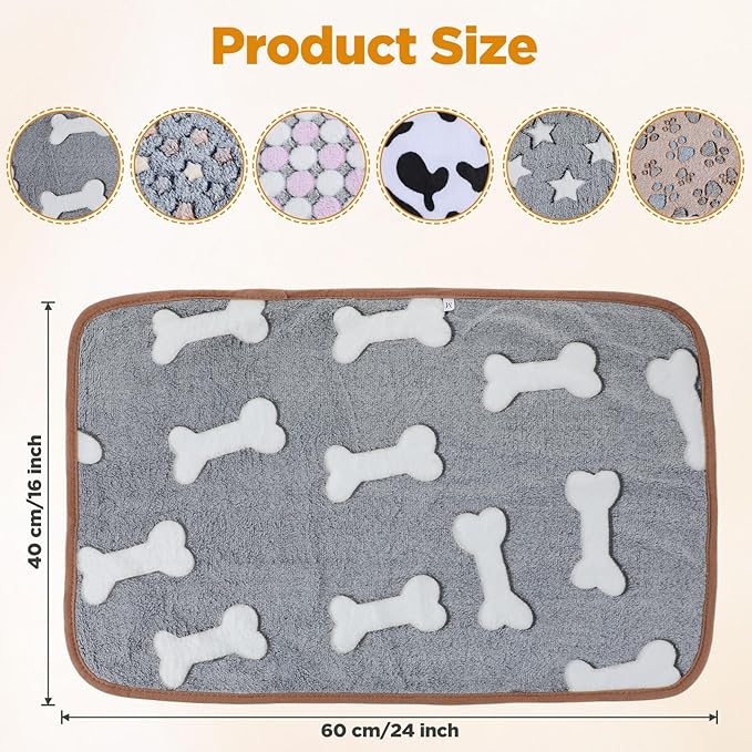 6 Pcs Guinea Pig Blankets - Soft Flannel Fleece Bedding, Washable & Reversible Small Animal Cage Liners for Hamster, Rabbit, Chinchilla (16"x24", Multi-Color)