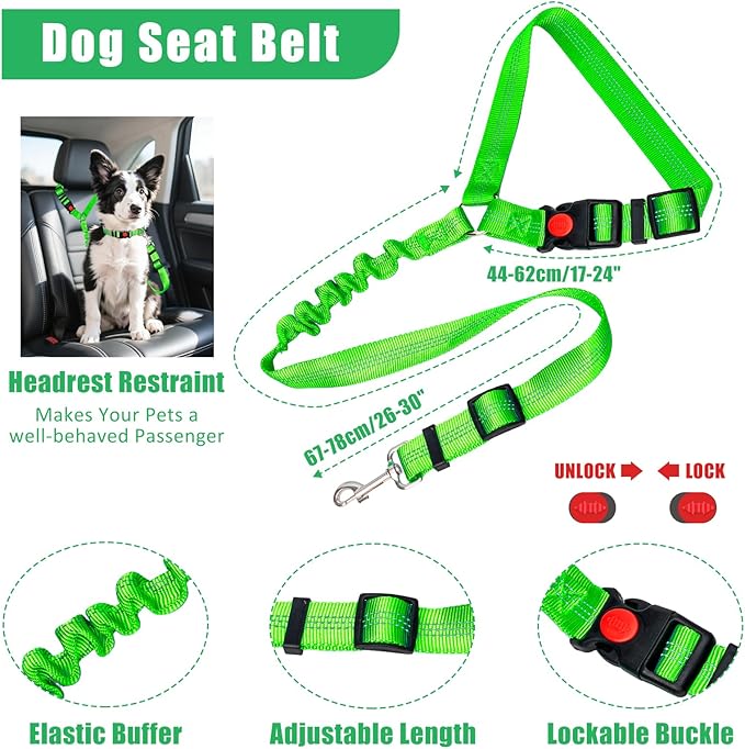 No Pull Dog Harness Adjustable Collar & Leash Set - Dog Halter Harnesses Collapsible Bowls & Poop Bag Dispenser Muzzle ID Tags Toys Fits Small Medium Large Dogs (Green-XL)