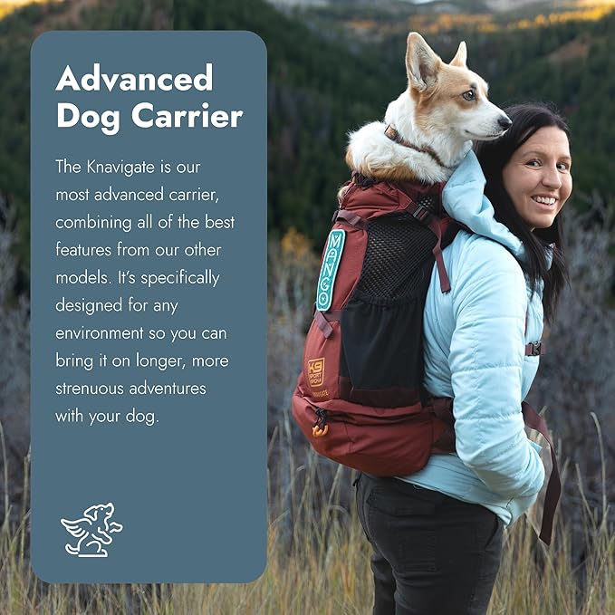 K9 Sport Sack Knavigate - Small, Dune - Ideal for Dogs with 13-16” Back Length - Adjustable, Backpack-Style Carrier with Internal Frame & Padded Hip Belt