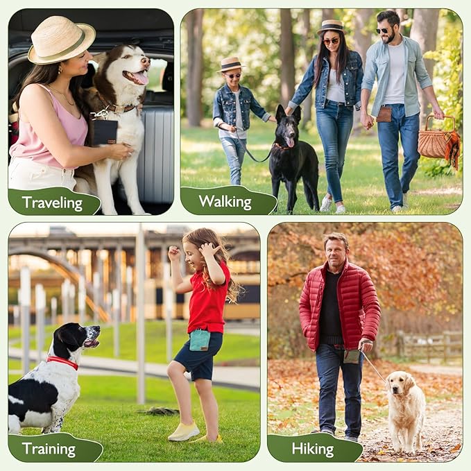 ETIAL Dog Treat Pouch,Portable Puppy Dog Training Treat Bag,Hand Free Dog Walking Bag,Auto Closing Pet Feed Snack Reward Pocket,Dog Food Dispenser for Pet Puppy Travel or Outdoor Use